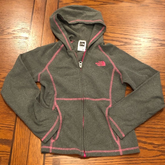 North Face Full Zip Hooded Fleece Jacket Girl Size Small 7/8 - Picture 4 of 12